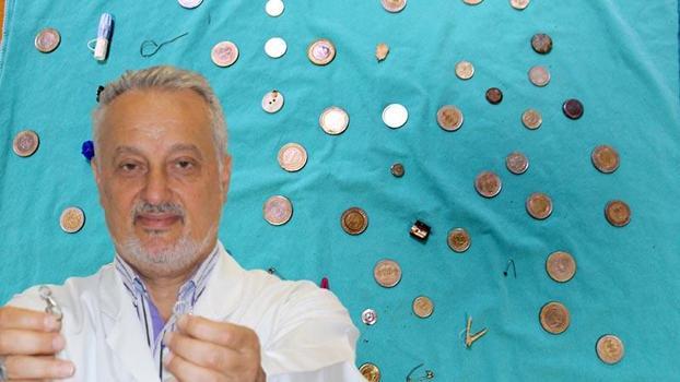 Profesörün, 'yanlışlıkla yutulanlar' koleksiyonu