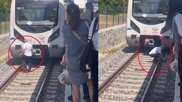 Bakırköy'de raylarda duran yavru kediyi fark eden makinist treni durdurdu