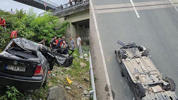 Rize’de iki otomobil çarpıştı: 1 ölü, 8 yaralı