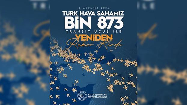 Türk hava sahasında tüm zamanların rekoru kırıldı; 1873 transit uçuş