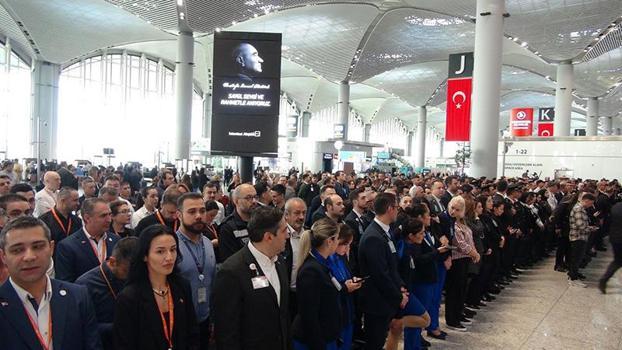 İstanbul Havalimanı'nda 09.05'te Ata'ya saygı töreni