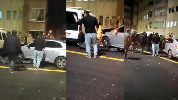 Kaza yapan oğluna kızan babayı çevredekiler sakinleştirdi