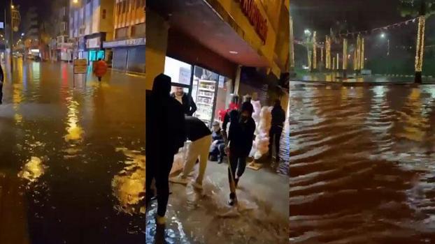 Hatay'da sağanak; cadde ve sokaklar göle döndü