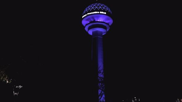 ‘Dünya Prematüre Günü’ dolayısıyla Sağlık Bakanlığı ve Atakule için mor ışıkla renklendirildi