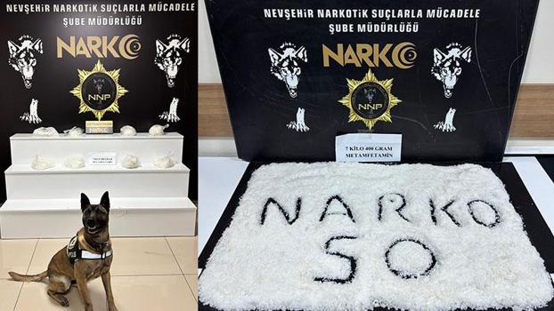 Nevşehir'de 7,4 kilo metamfetaminle yakalanan şüpheli tutuklandı