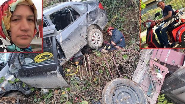 Otomobille çarpışan 3 tekerlekli motosikletteki çift yaşamını yitirdi