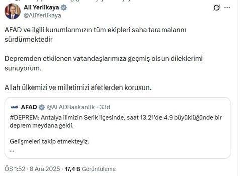 Antalya'da 4.9 büyüklüğünde deprem (2)