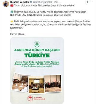 Bakan Yumaklı: Türkiye, AARIENEA’nde ilk kez Başkanlık görevine seçildi