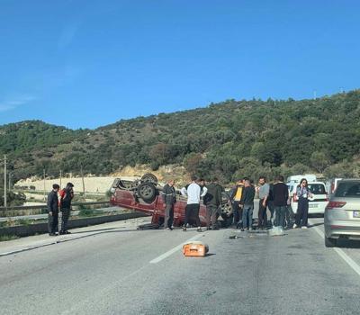 Bodrum'da takla atan kamyonetin sürücüsü öldü