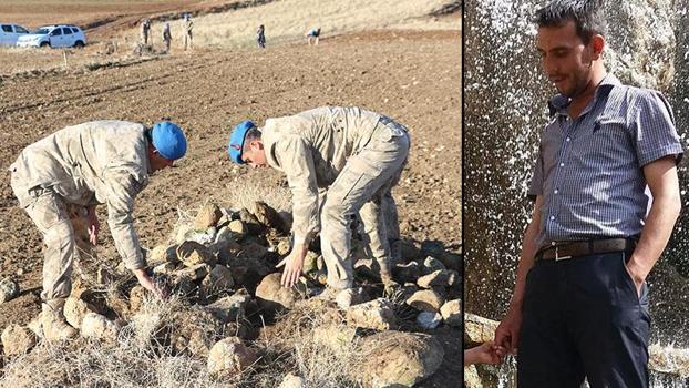 Kesik baş ile suç aleti bıçağın bulunması için her taşın altı kontrol ediliyor