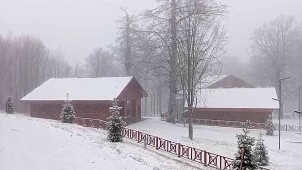 Kuzuyayla Tabiat Parkı beyaza büründü
