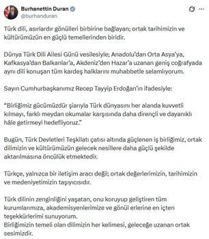 İletişim Başkanı Duran: Türkçe, ortak değerlerimizin taşıyıcısıdır