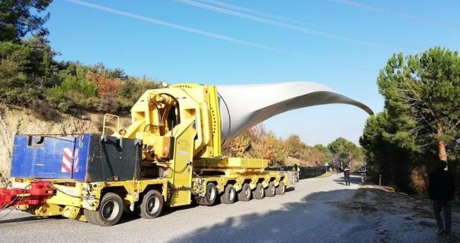 Rüzgar türbinleri kanatlarının dağlık arazide taşınması için proje geliştirildi