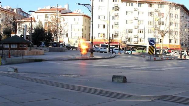 Fünyeyle patlatılan poşetten ayakkabı kutusu çıktı