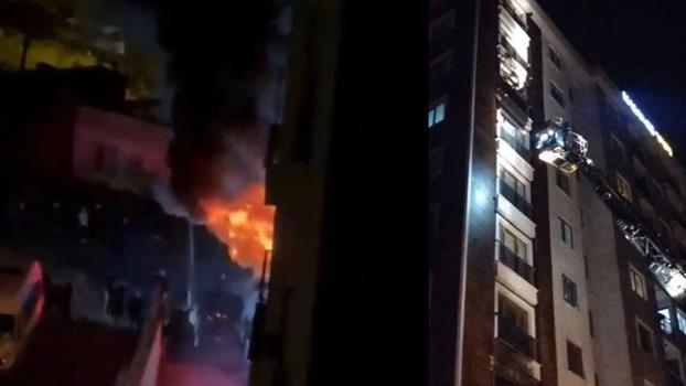 Pendik’te 10 katlı binada çıkan yangın söndürüldü