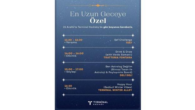 Terminal Kadıköy'de en uzun geceye özel gün boyu etkinlik programı