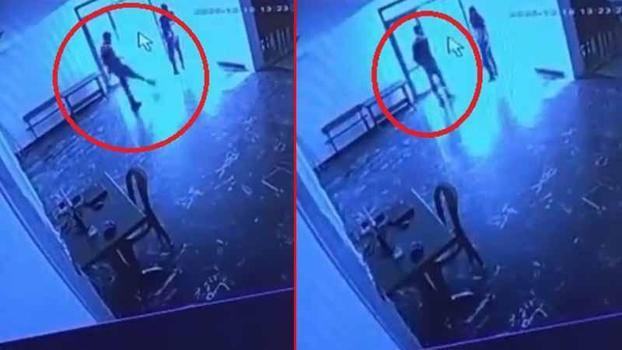 Belediyeye ait tesiste kediye tekmeli müdahale kamerada