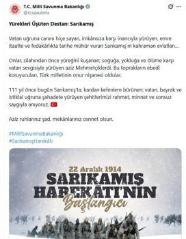 Milli Savunma Bakanlığı, Sarıkamış şehitlerini andı