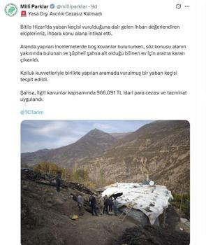 Yaban keçisi vuran avcıya 996 bin TL ceza