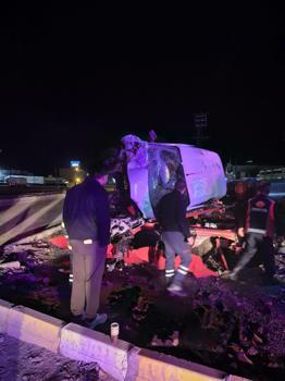 Mardin'de tarım ekipmanlarına çarpan hafif ticari aracın sürücüsü yaralandı