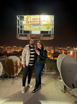 Nazilli’de vinç tepesinde sürpriz evlilik teklifi