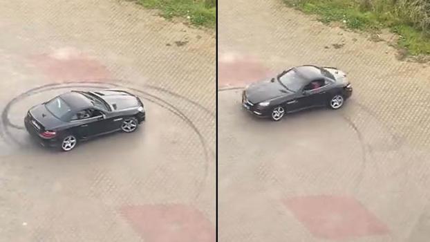 Maltepe'de özel hastanenin valeleri müşterinin otomobiliyle drift attı