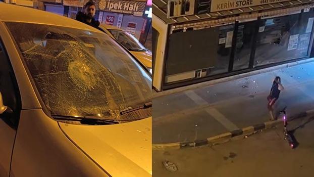 Taşla park halindeki otomobiller ile iş yerlerinin camlarını kıran şüpheli tutuklandı