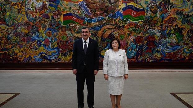 Cumhurbaşkanı Yardımcısı Yılmaz, Azerbaycan Milli Meclis Başkanı Gafarova ile görüştü