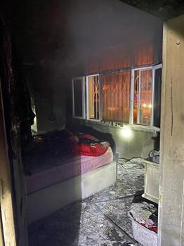 Adana'da evinde çıkan yangında yaralandı