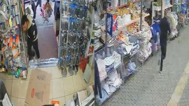 Husumetlisinin tabancasından çıkan kurşunlardan mağazaya sığınarak kurtuldu; o anlar kamerada