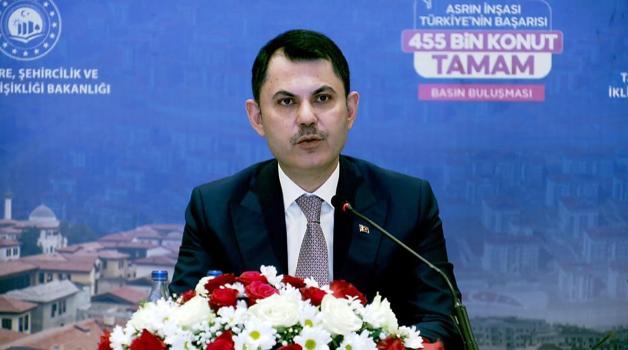 Bakan Kurum: 455 bininci konutumuzun anahtarlarını hak sahibi vatandaşlarımıza vereceğiz