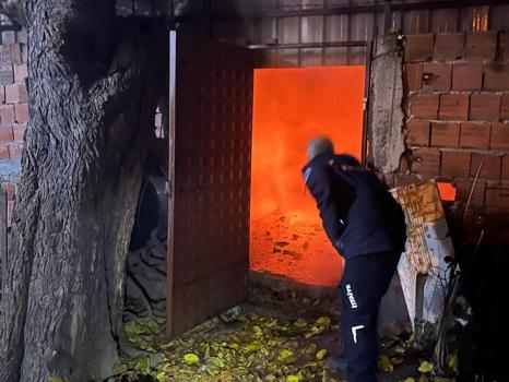 Bursa'da marangoz atölyesinde yangın