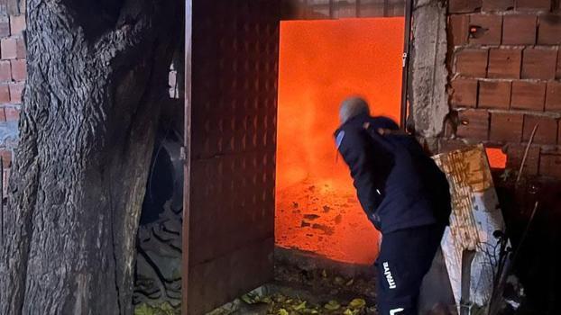 Bursa'da marangoz atölyesinde yangın