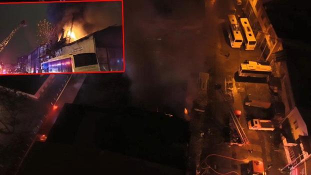 Oto yedek parça dükkanında çıkan yangın, bitişiğindeki iş yerine sıçradı