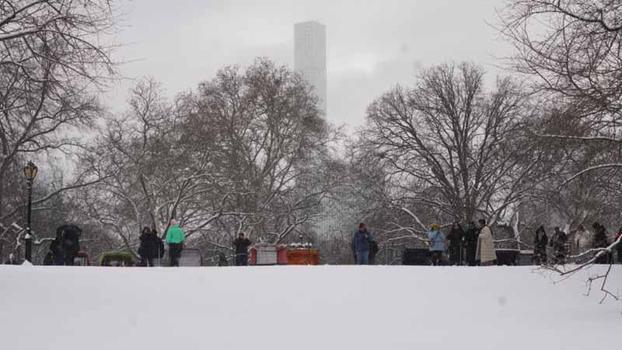 New York'ta kar yağışı etkili oldu