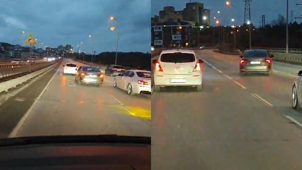 Arnavutköy’de düğün konvoyu ile trafiği yavaşlatıp havaya ateş açtılar