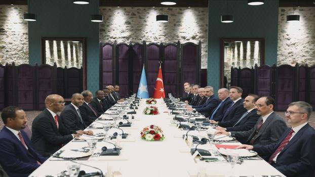 İstanbul - Cumhurbaşkanı Erdoğan, Somali Cumhurbaşkanı Mahmud ile heyetler arası görüşme gerçekleştirdi