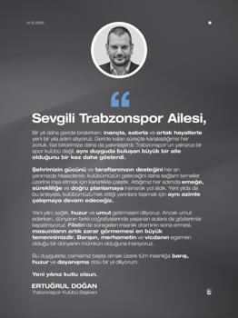 Trabzonspor Kulüp Başkanı Ertuğrul Doğan’dan yeni yıl mesajı