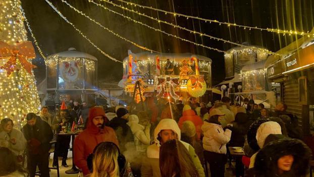 Uludağ'da coşkulu yeni yıl kutlaması