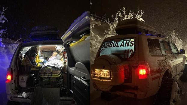 Amasya’da tansiyon hastası, paletli ambulansla hastaneye yetiştirdi