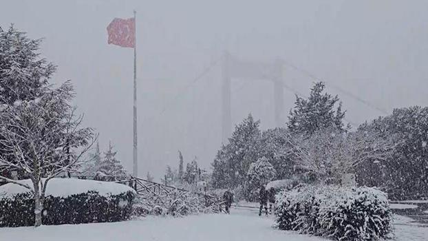 Beyaza bürünen Beykoz havadan görüntülendi