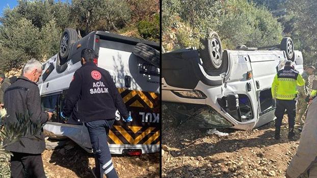 Hatay’da öğrenci servis minibüsü şarampole yuvarlandı: 6 yaralı