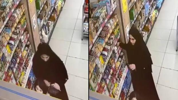Sultangazi'de market çalışanının cep telefonunu çaldı, alışverip yapıp kaçtı; hırsızlık kamerada