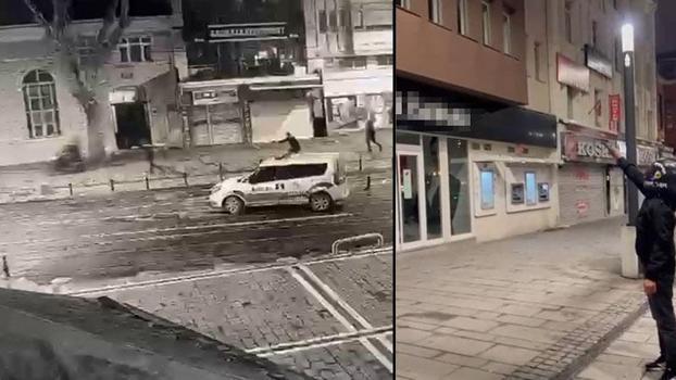 Fatih'te iş yeri kurşunlayıp cep telefonuyla kaydeden şüpheliler kaçarken polise silah çekti; 4 şüpheli tutuklandı