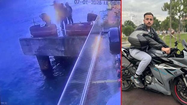 Sarıyer'de hayatını kaybeden motosiklet sürücüsünün denize düştüğü anlar kamerada