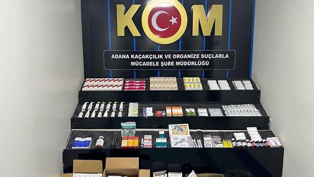 Adana'da ruhsatsız muayenehanede yüzlerce kaçak ilaç ele geçirildi