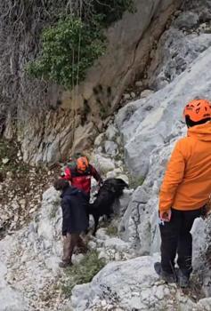 Serik'te dağlık alanda keçi kurtarma operasyonu