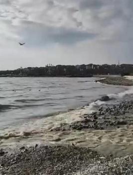 İstanbul- İSKİ'nin arıtma tesisinden bırakılan suyla denizin rengi değişti