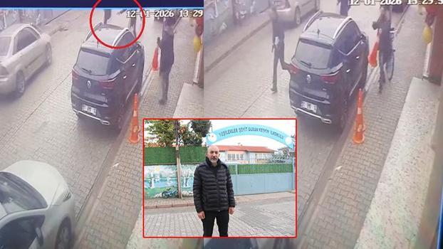 Çocuğunun eski öğretmenini darp edip, silahla ateş etti; o anlar kamerada