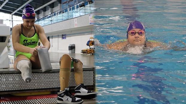 Depremde 2 bacağını ve babasını kaybeden Medine, yüzmeyle hayata tutundu